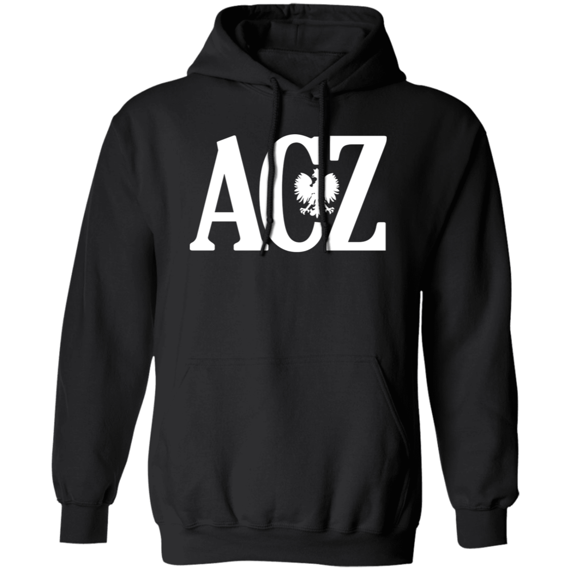 Polish Surname Ending in ACZ Apparel CustomCat G185 Pullover Hoodie Black S