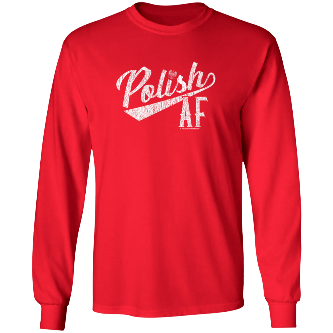 Polish AF Apparel CustomCat G240 LS Ultra Cotton T-Shirt Red S