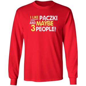 I Like Paczki And Maybe Three People - G240 LS Ultra Cotton T-Shirt / Red / S - Polish Shirt Store