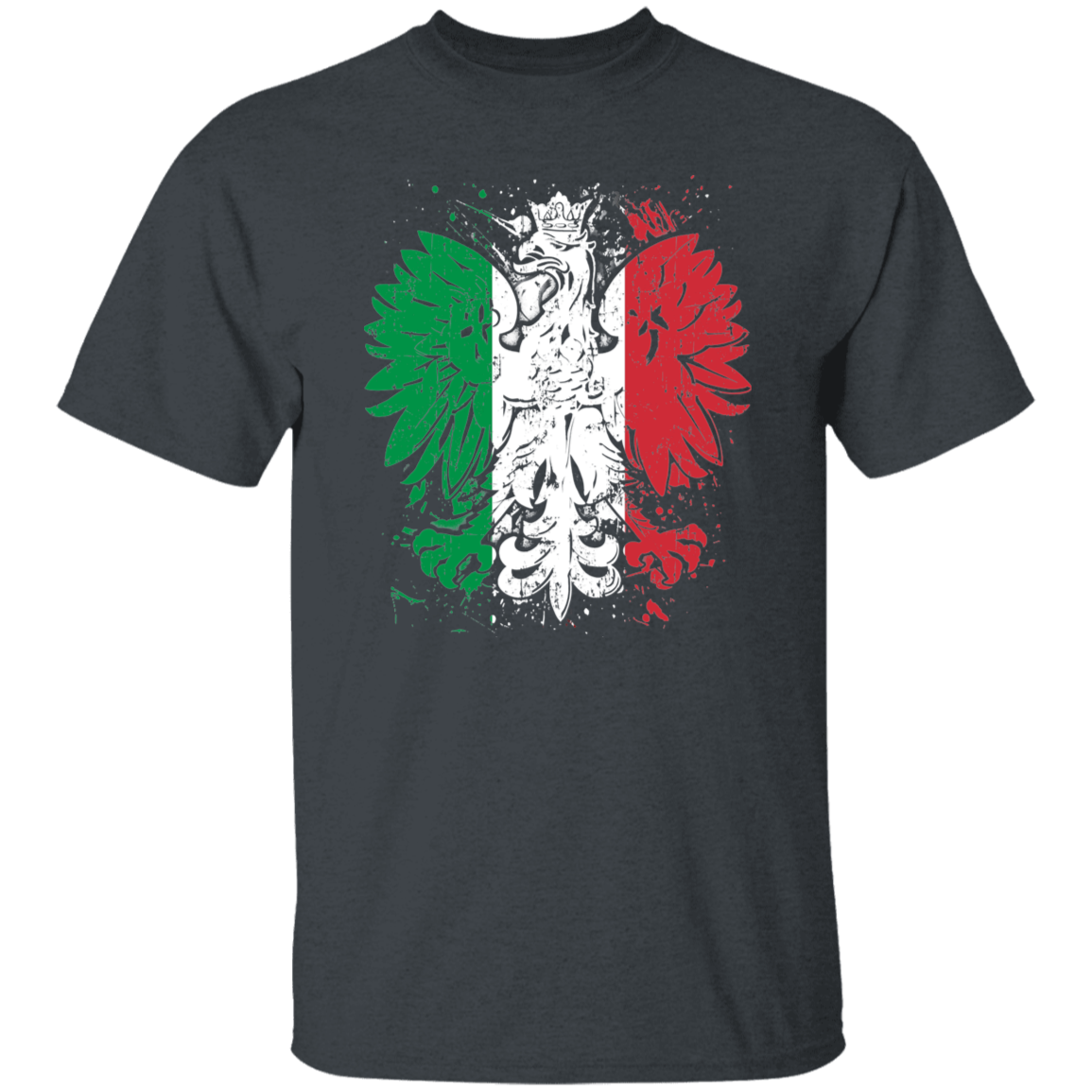 Polish Italian Heritage T-Shirts CustomCat Dark Heather S 