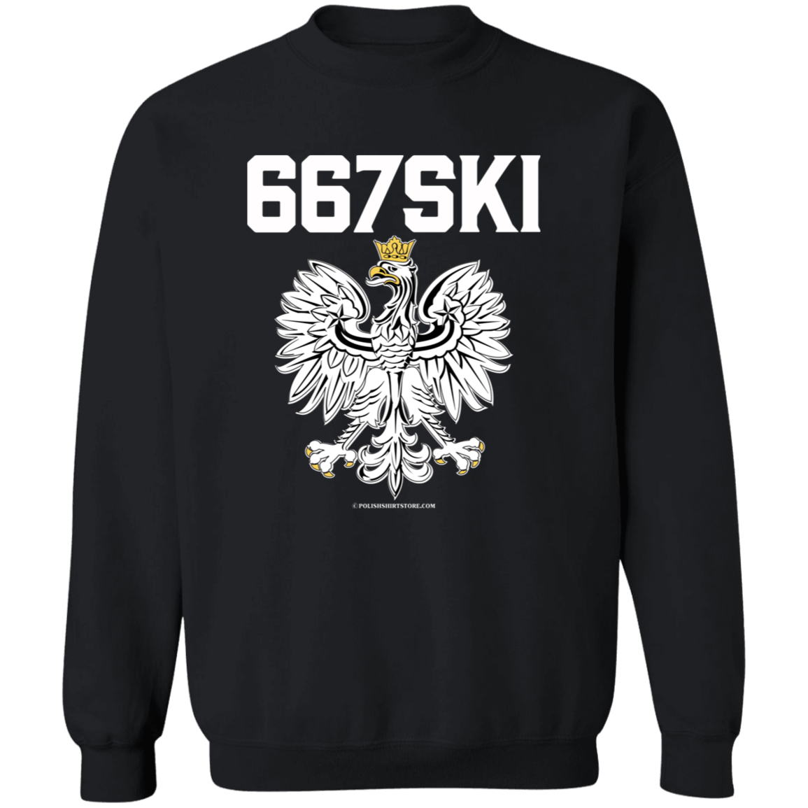 667SKI Apparel CustomCat G180 Crewneck Pullover Sweatshirt Black S