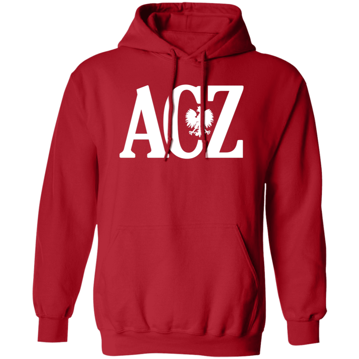 Polish Surname Ending in ACZ Apparel CustomCat G185 Pullover Hoodie Red S
