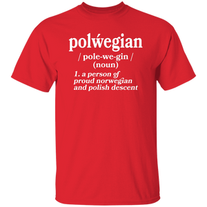 Polwegian - Norwegian and Polish Descent - G500 5.3 oz. T-Shirt / Red / S - Polish Shirt Store