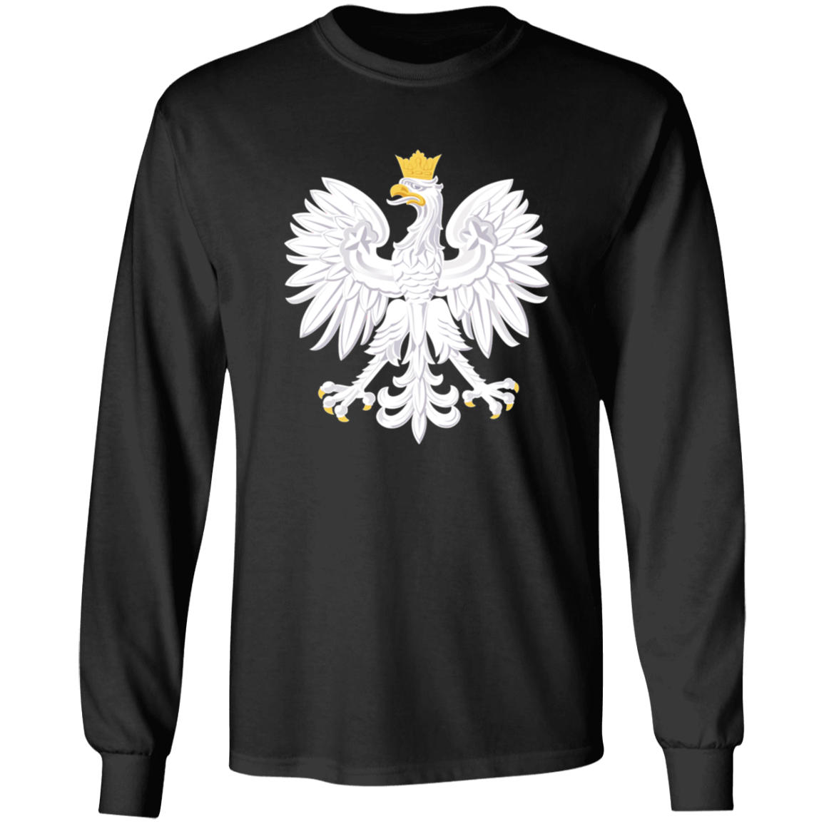 Polish Eagle Long Sleeve Shirt T-Shirts CustomCat Black S 