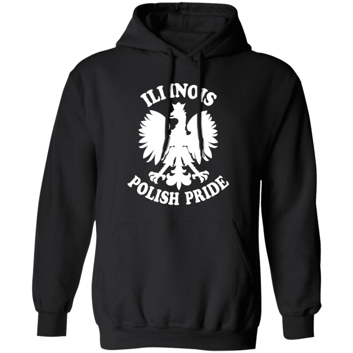 Illinois Polish Pride Apparel CustomCat G185 Pullover Hoodie Black S