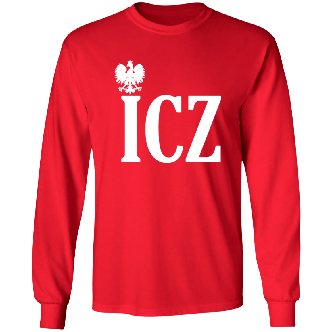 ICZ Polish Surname Ending Apparel CustomCat G540 LS T-Shirt Red S