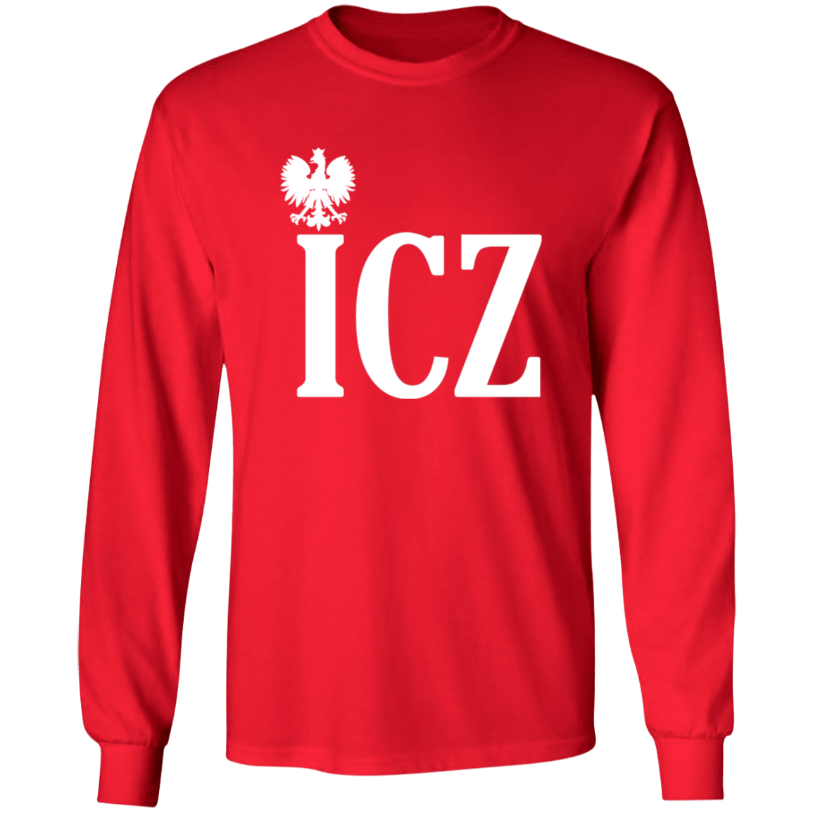 ICZ Polish Surname Ending Apparel CustomCat G240 LS Ultra Cotton T-Shirt Red S