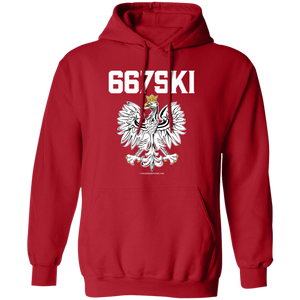 667SKI - G185 Pullover Hoodie / Red / S - Polish Shirt Store