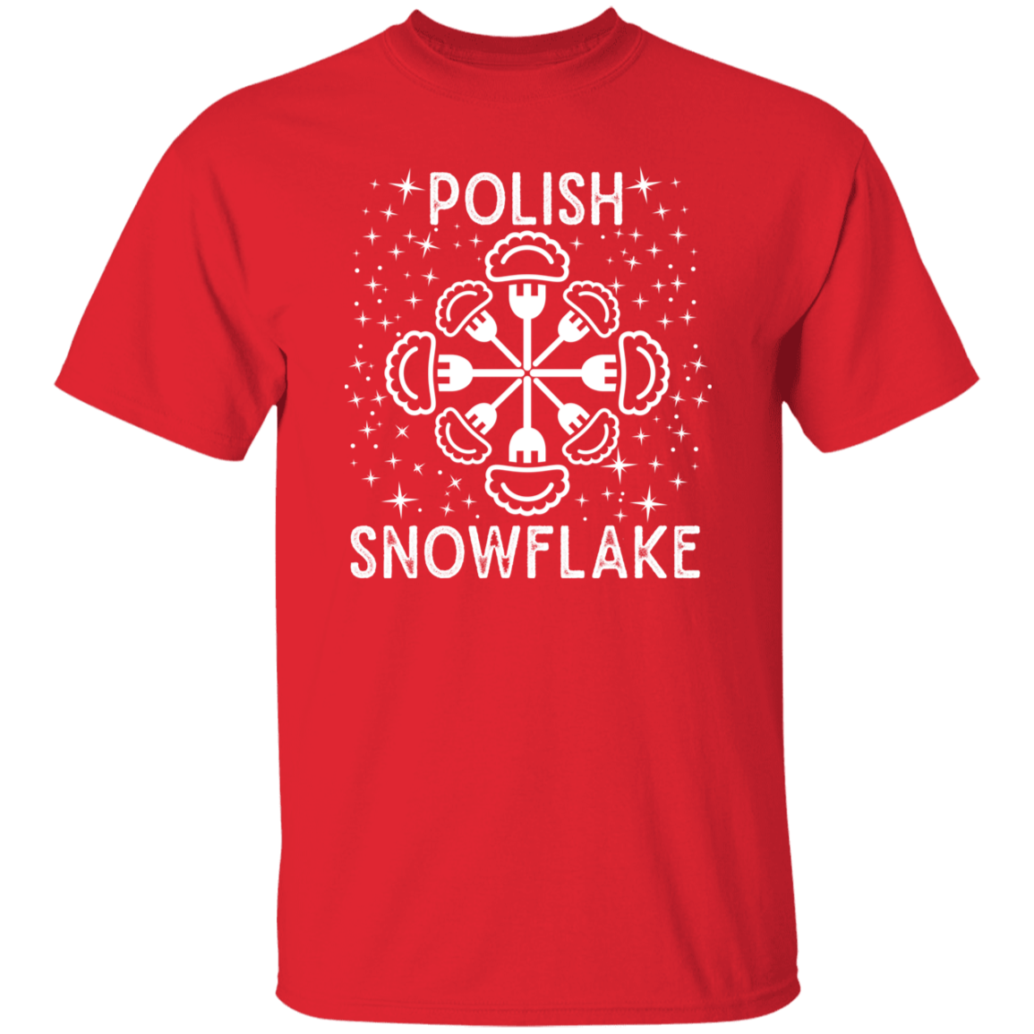 Polish Snowflake T-Shirt Apparel CustomCat G500 5.3 oz. T-Shirt Red S