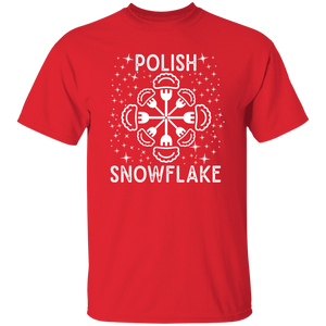 Polish Snowflake T-Shirt - G500 5.3 oz. T-Shirt / Red / S - Polish Shirt Store