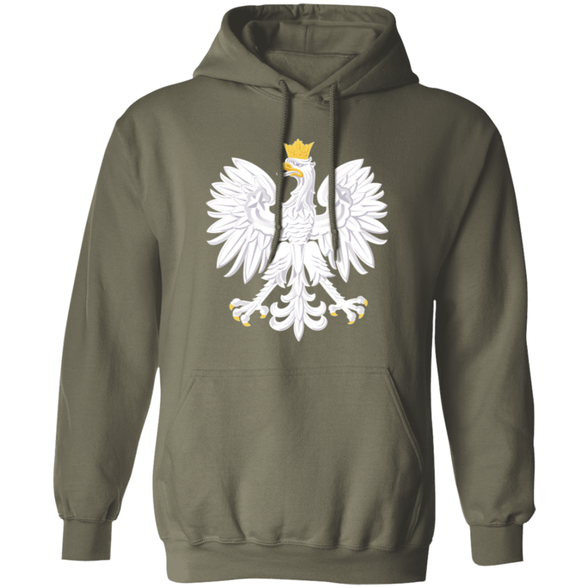 Polish Eagle Hoodie Sweatshirts CustomCat Military Green S 