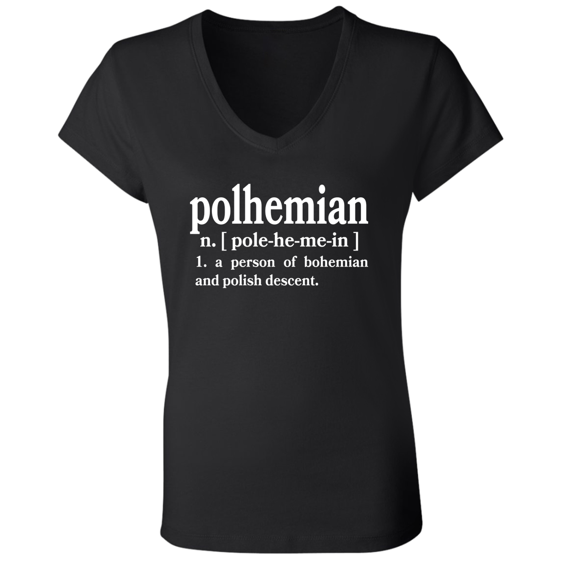 Polhemian Defintion Apparel CustomCat B6005 Ladies' Jersey V-Neck T-Shirt Black S