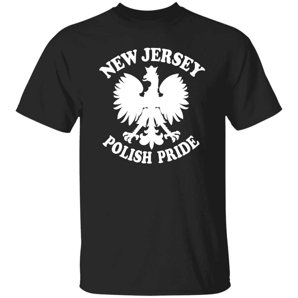 New Jersey Polish Pride Apparel CustomCat G500 5.3 oz. T-Shirt Black S