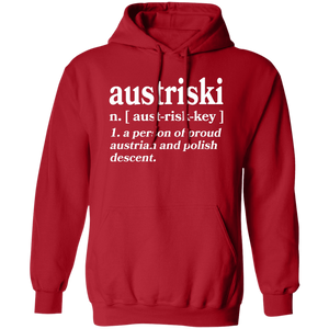Austriski A Person Of Austrian Polish Descent - G185 Pullover Hoodie / Red / S - Polish Shirt Store