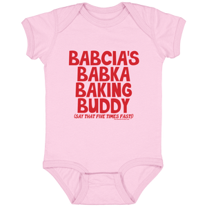 Babcia's Babka Baking Buddy Infant Bodysuit - Pink / Newborn - Polish Shirt Store
