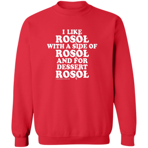 Rosol With A Side Of Rosol - G180 Crewneck Pullover Sweatshirt / Red / S - Polish Shirt Store