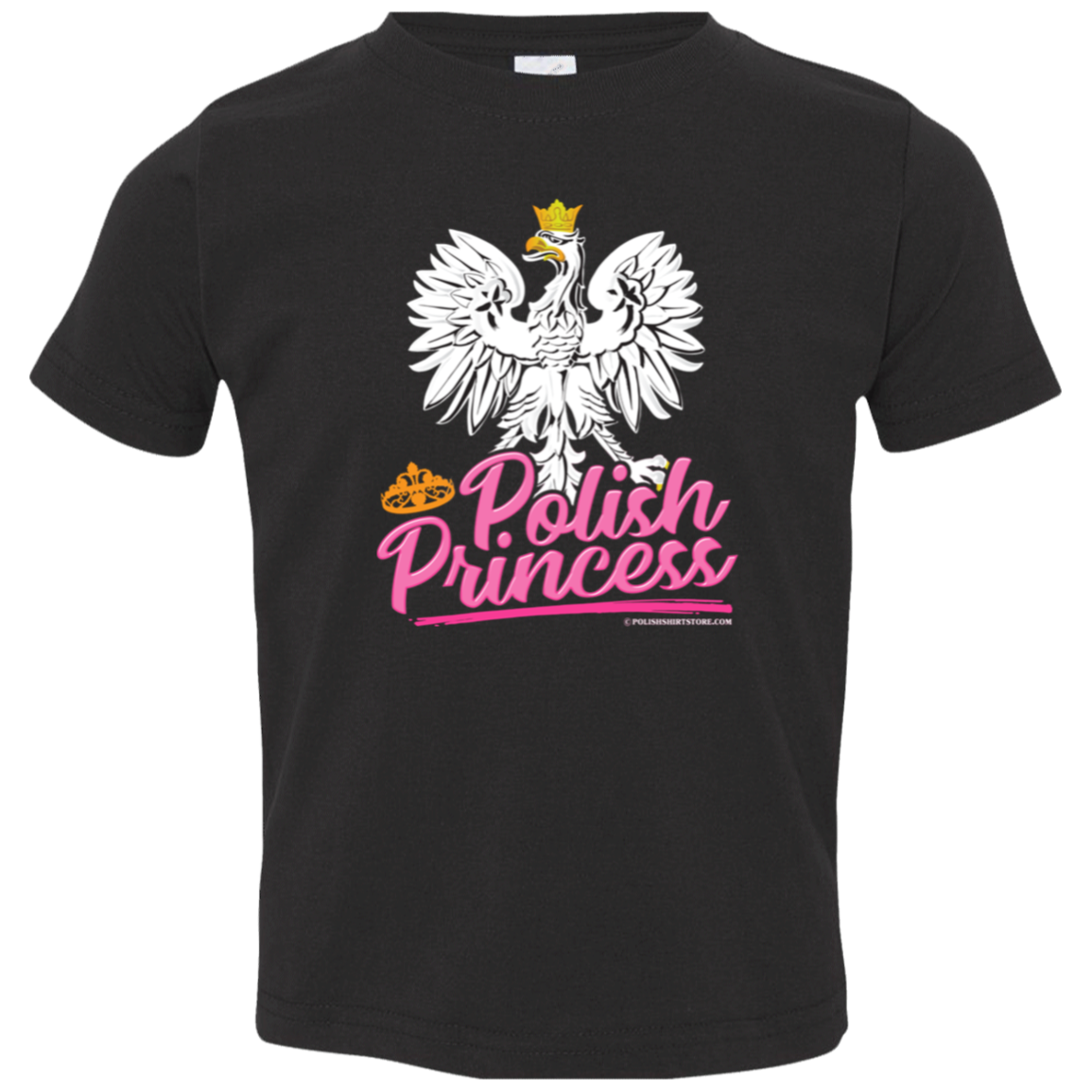 Polish Princess With Eagle Infant & Toddler Apparel CustomCat Toddler T-Shirt Black 2T