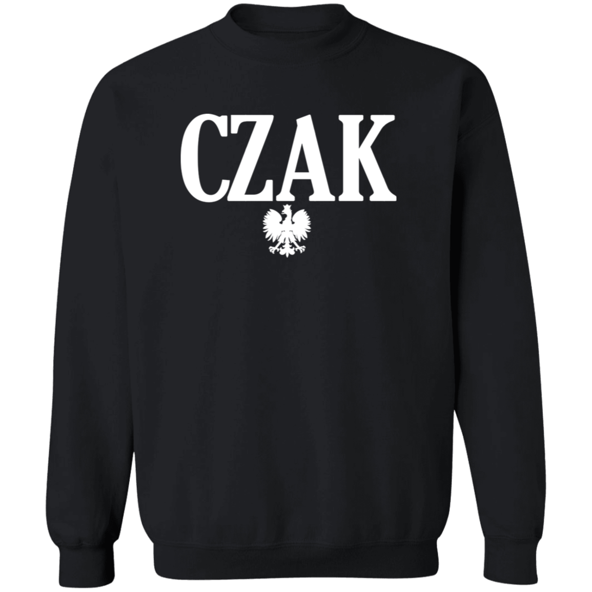CZAK Polish Surname Ending Apparel CustomCat G180 Crewneck Pullover Sweatshirt Black S