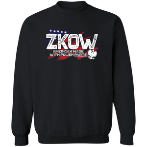 ZKOW Surname With Polish Parts - G180 Gildan Crewneck Pullover Sweatshirt  8 oz. / Black / S - Polish Shirt Store