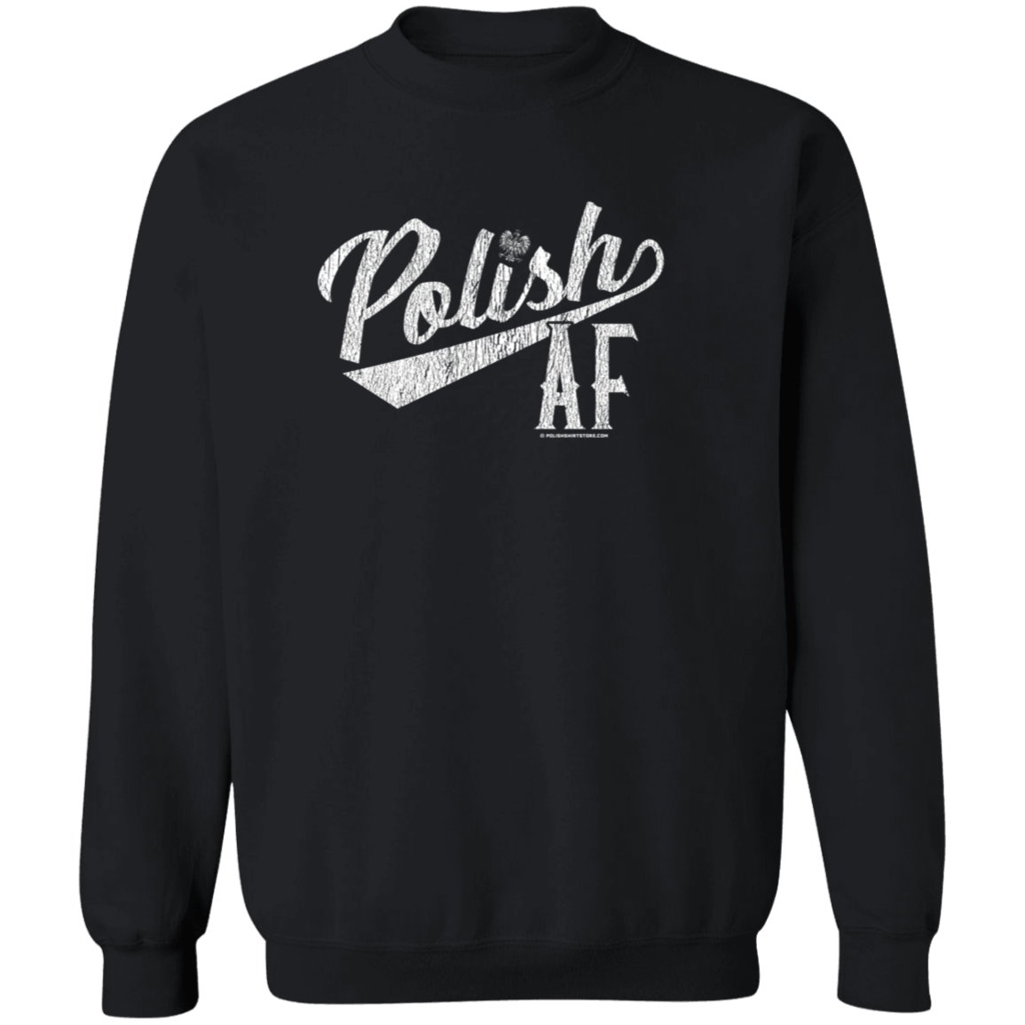 Polish AF Apparel CustomCat G180 Crewneck Pullover Sweatshirt Black S
