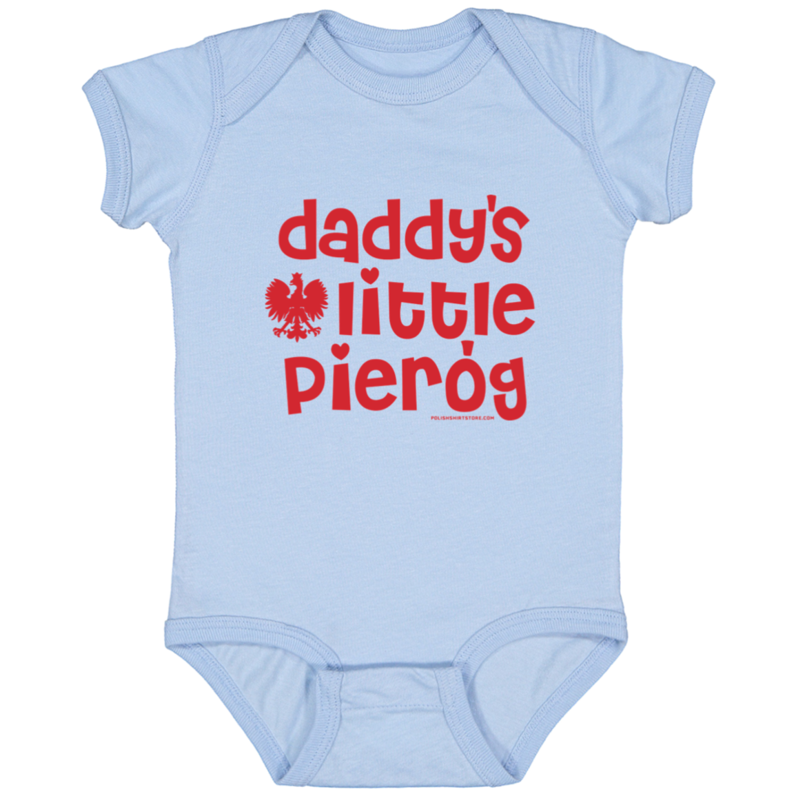 Daddy's Little Pierogi Infant Bodysuit Baby CustomCat Light Blue Newborn 