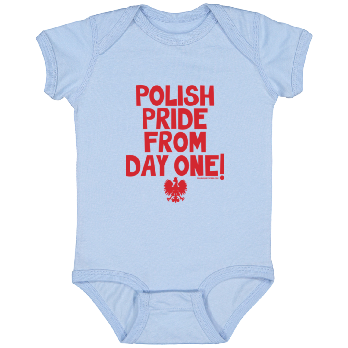 Polish Pride From Day One Infant Bodysuit Baby CustomCat Light Blue Newborn 