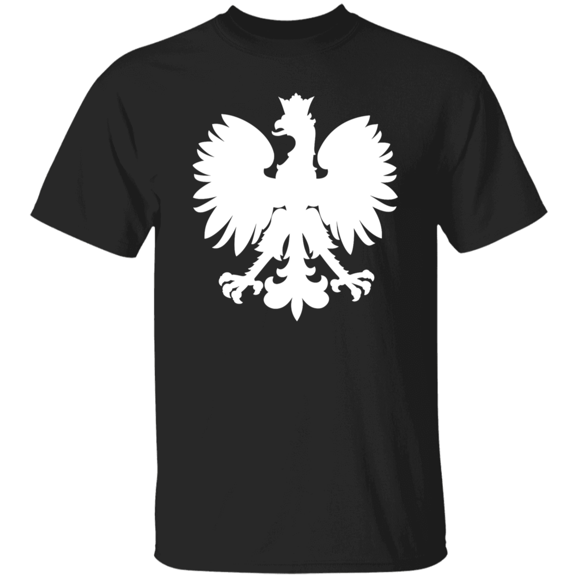 Polska Polish Eagle Emblem Unisex Crew Neck T-Shirt, White