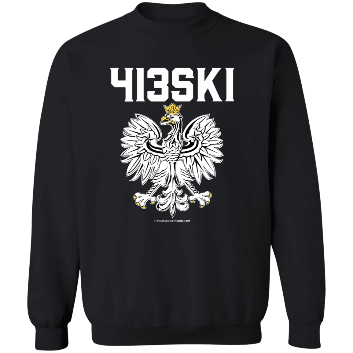 413SKI Apparel CustomCat G180 Crewneck Pullover Sweatshirt Black S