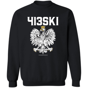 413SKI - G180 Crewneck Pullover Sweatshirt / Black / S - Polish Shirt Store