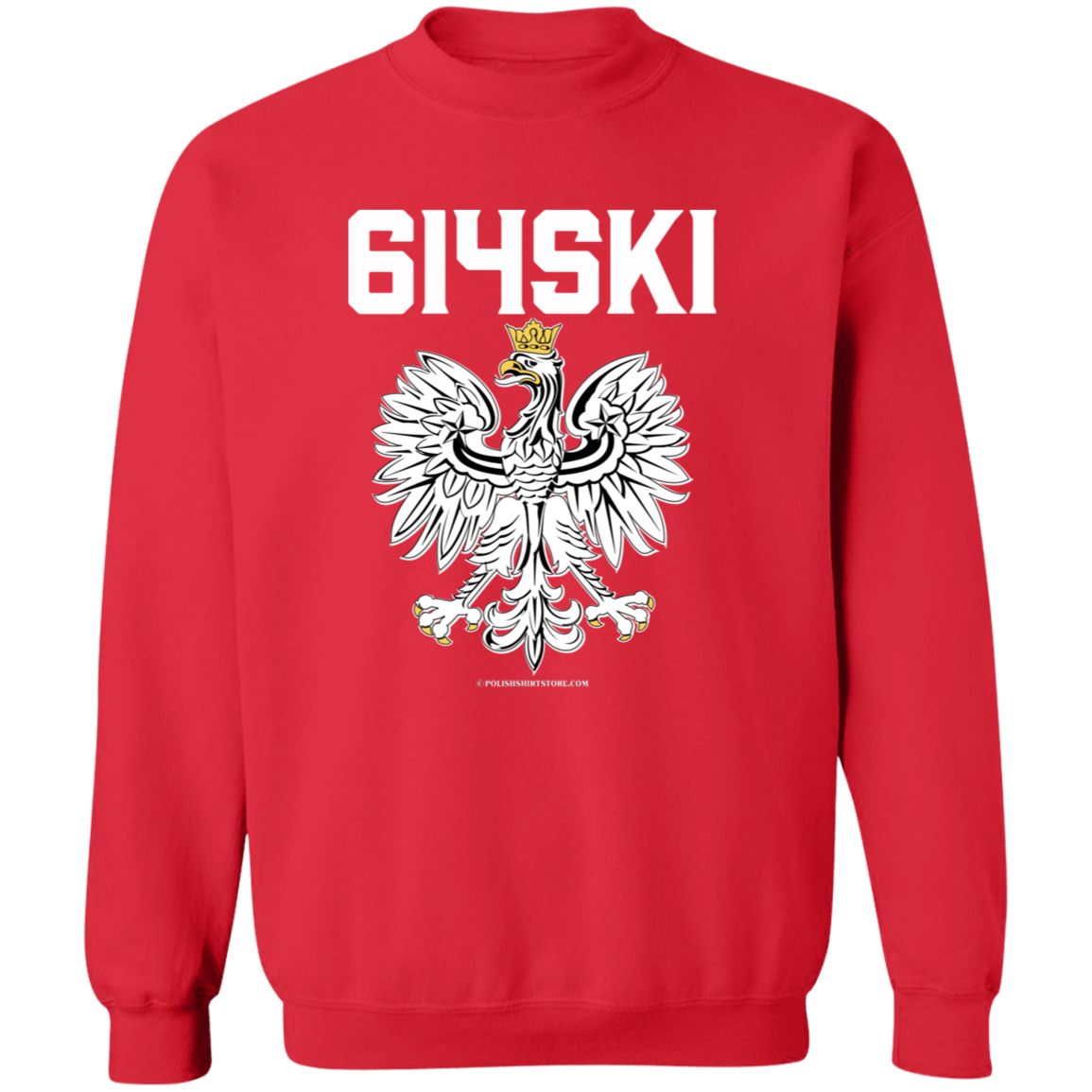 614SKI Apparel CustomCat G180 Crewneck Pullover Sweatshirt Red S