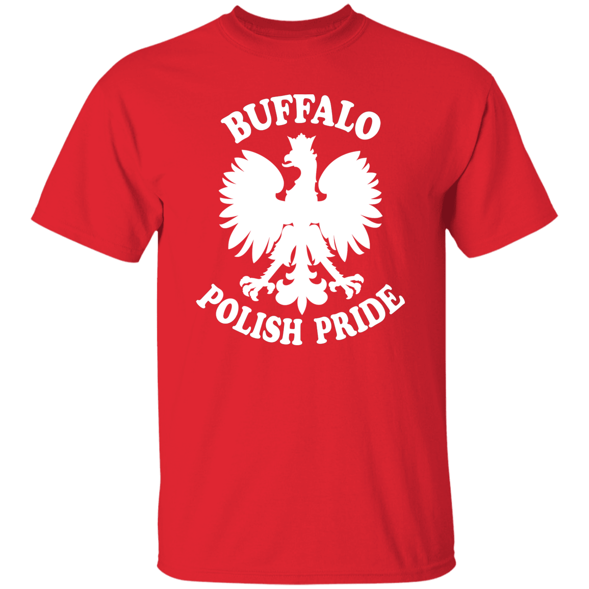 Buffalo Polish Pride Apparel CustomCat G500 5.3 oz. T-Shirt Red S