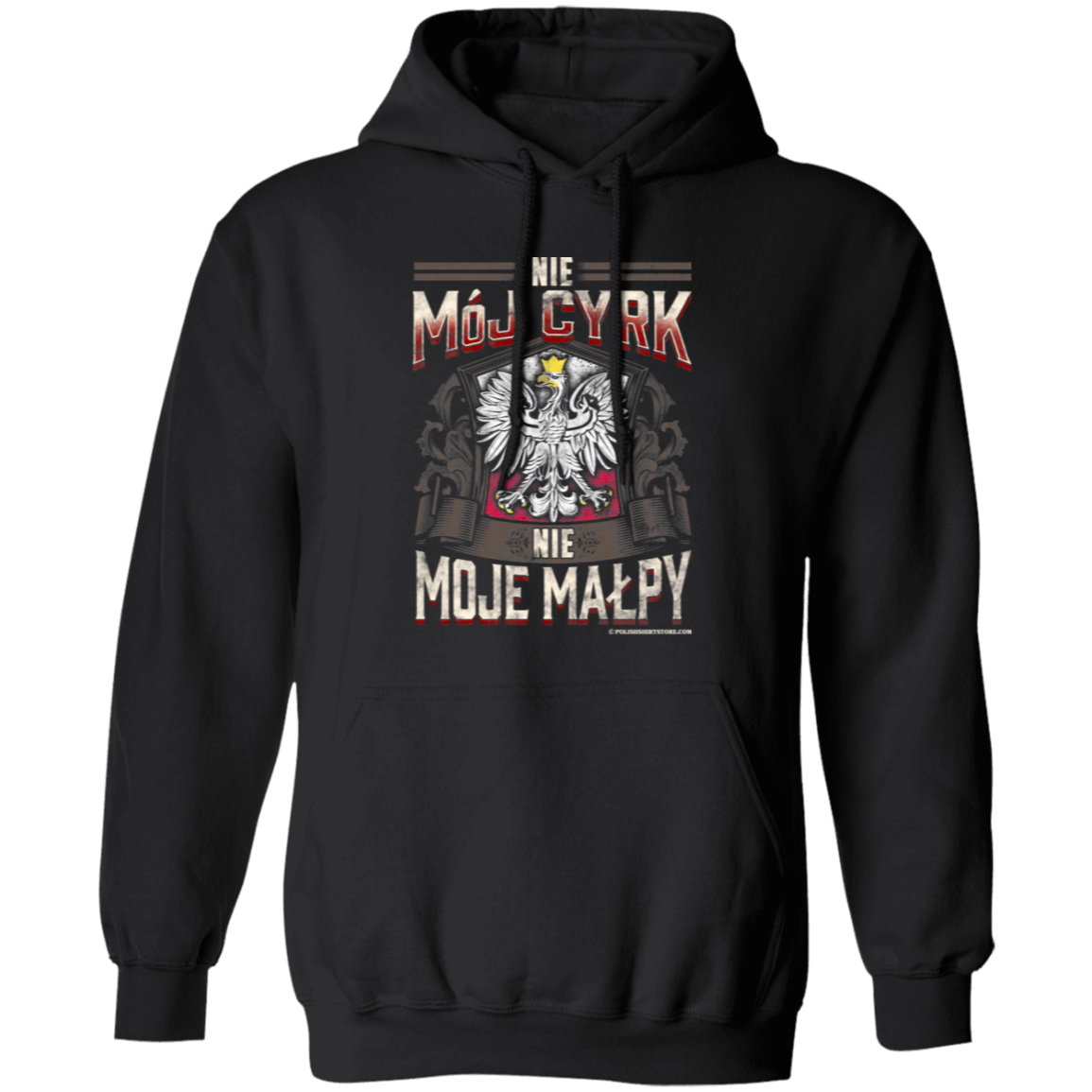 Nie Moj Cyrk Nie Moje Malpy Apparel CustomCat G185 Pullover Hoodie Black S