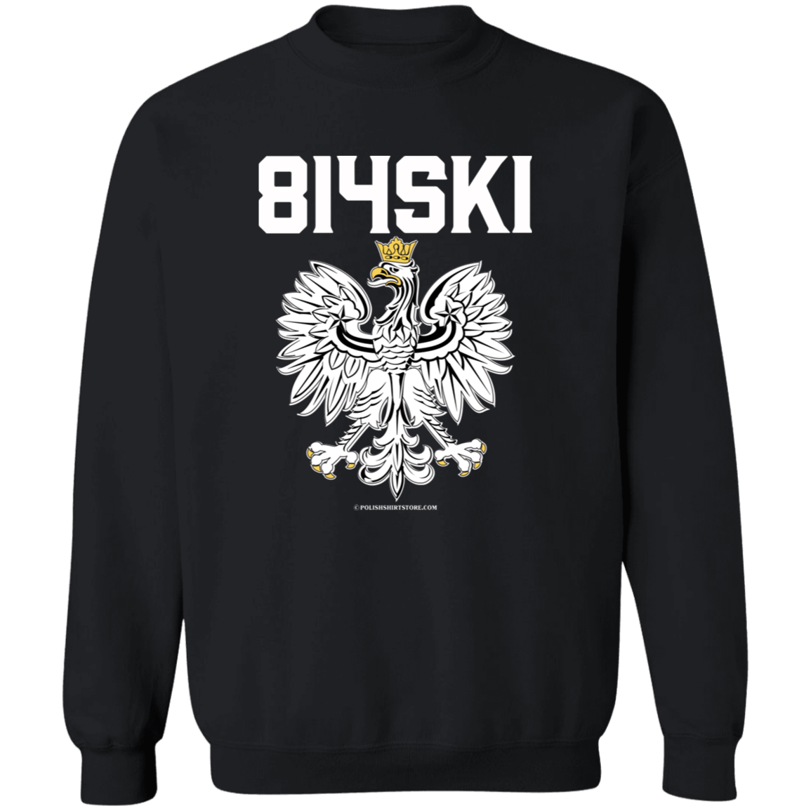 814SKI Apparel CustomCat G180 Crewneck Pullover Sweatshirt Black S