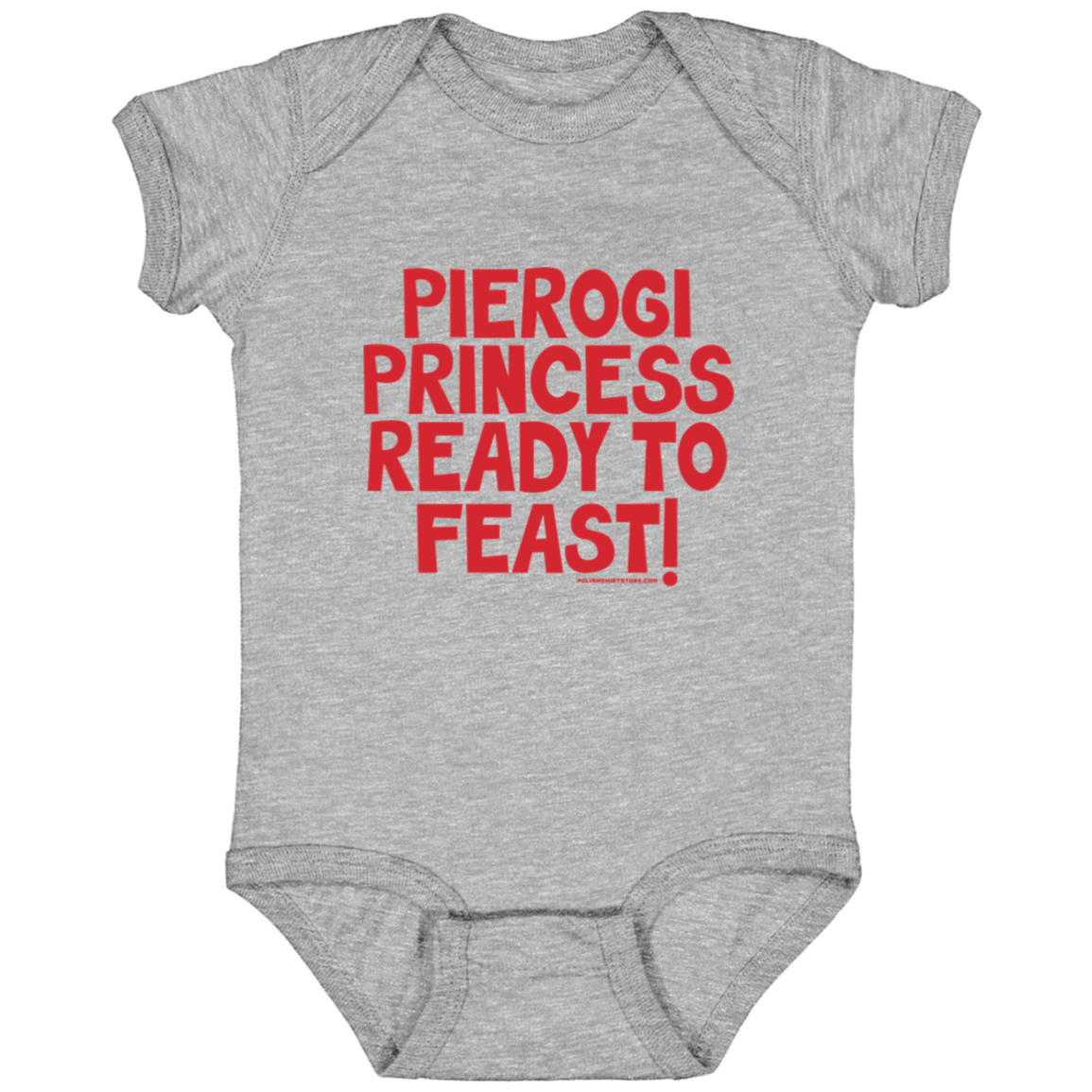 Pierogi Princess Ready To Feast Infant Bodysuit Baby CustomCat Heather Grey Newborn 