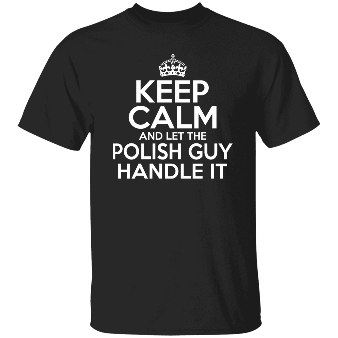 Keep Calm And Let The Polish Guy Handle It Apparel CustomCat G500 5.3 oz. T-Shirt Black S
