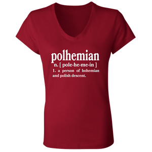 Polhemian Defintion - B6005 Ladies' Jersey V-Neck T-Shirt / Red / S - Polish Shirt Store