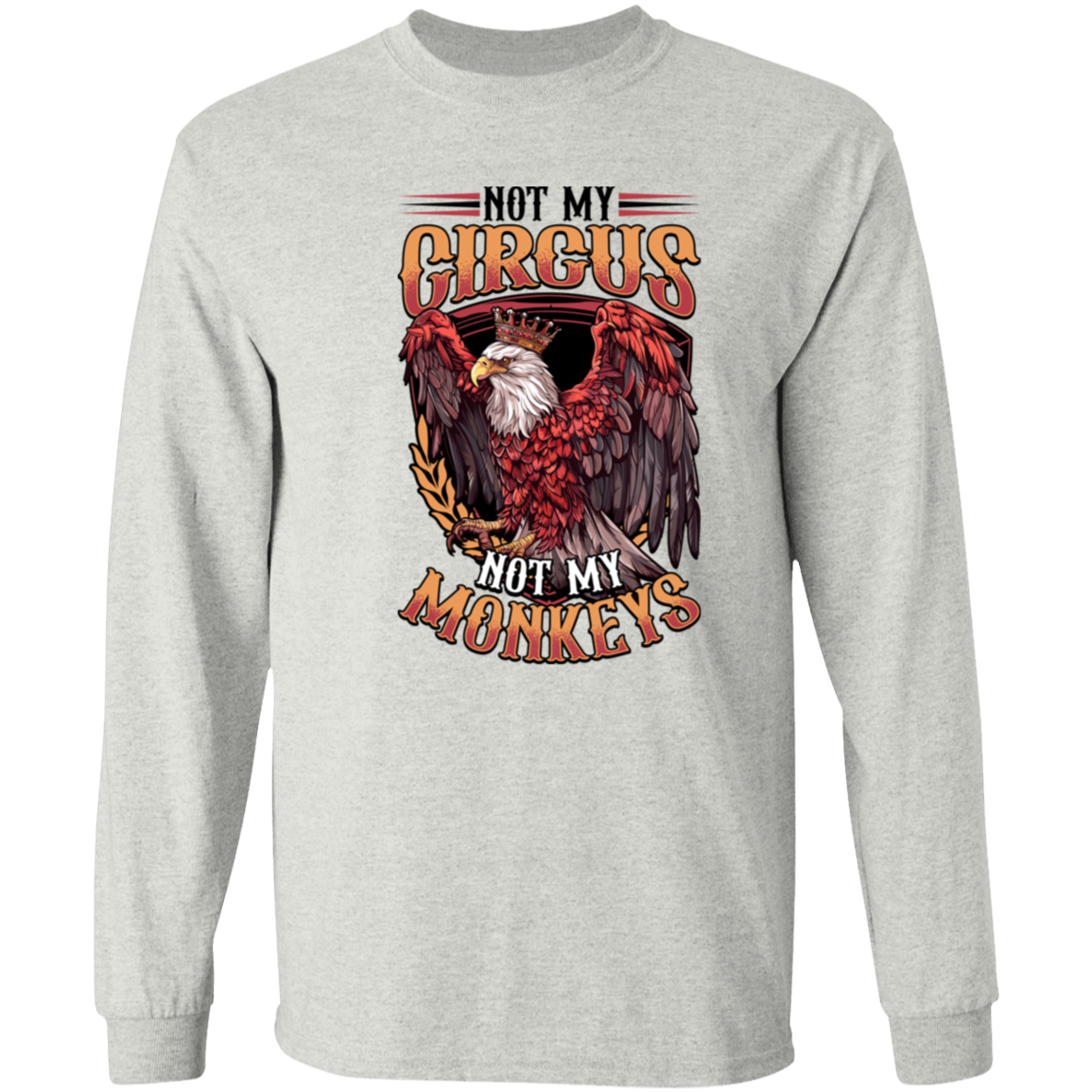 Not My Circus Not My Monkeys - Light Colors Apparel CustomCat G540 LS T-Shirt 5.3 oz. Ash S