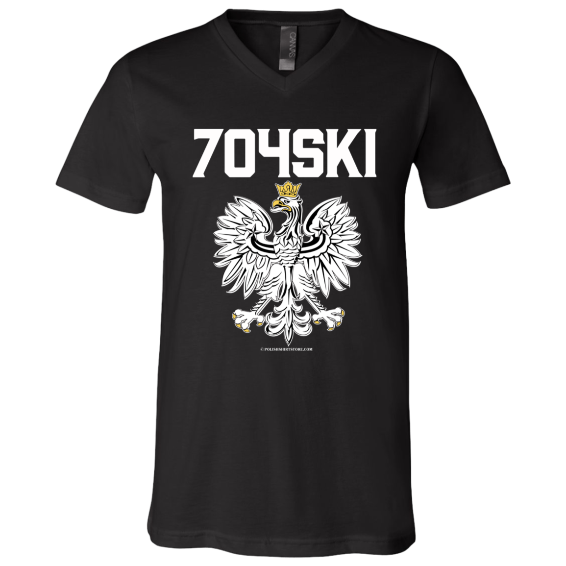 704SKI Apparel CustomCat 3005 Unisex Jersey SS V-Neck T-Shirt Black X-Small