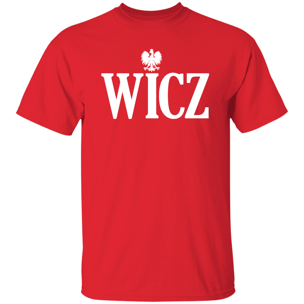 WICZ Polish Surname Ending Apparel CustomCat G500 5.3 oz. T-Shirt Red S