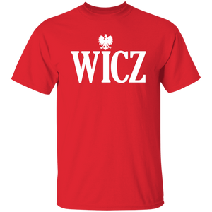 WICZ Polish Surname Ending - G500 5.3 oz. T-Shirt / Red / S - Polish Shirt Store