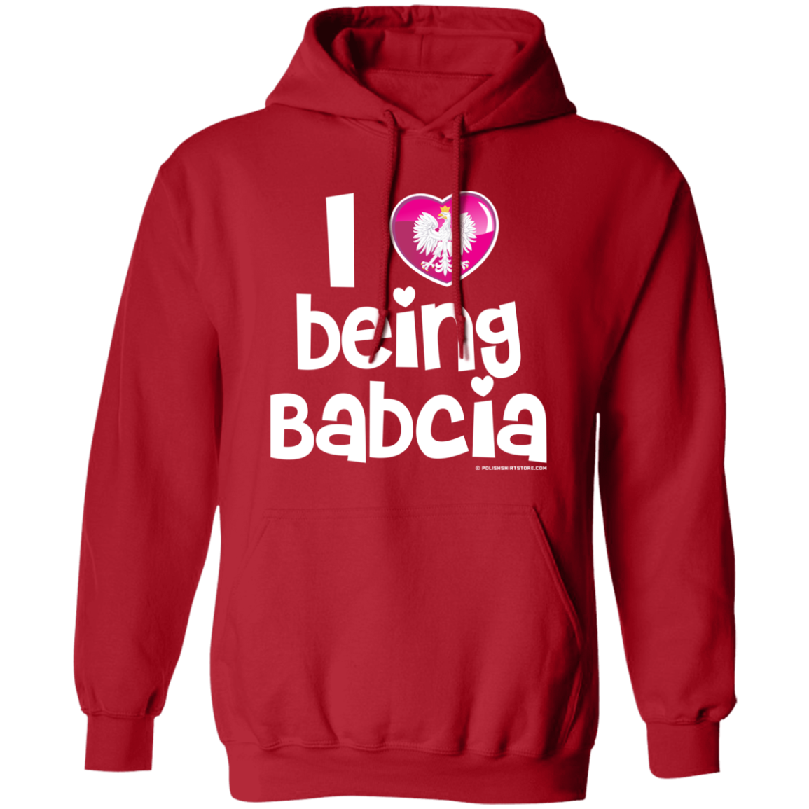 I Love Being Babcia Apparel CustomCat G185 Pullover Hoodie Red S