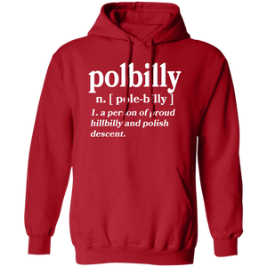 PolBIlly A Person Of Hillbilly And Polish Descent - G185 Pullover Hoodie / Red / S - Polish Shirt Store