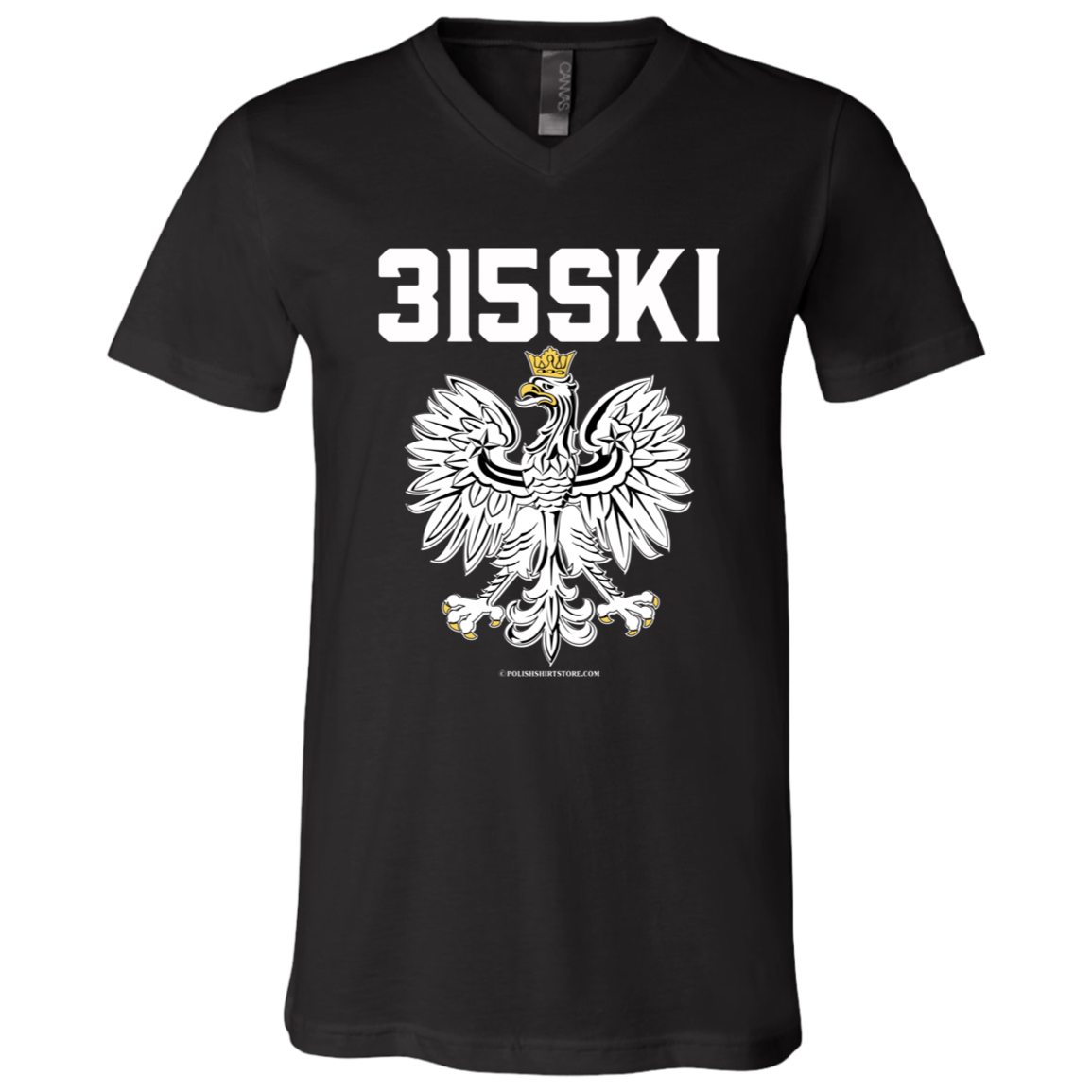 315SKI Apparel CustomCat 3005 Unisex Jersey SS V-Neck T-Shirt Black X-Small
