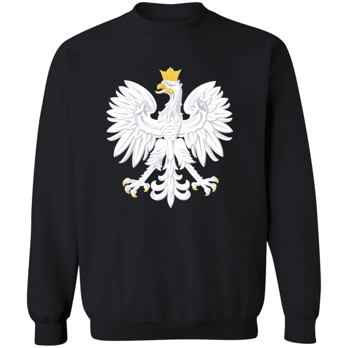 Polish Eagle Sweatshirt Sweatshirts CustomCat Black S 