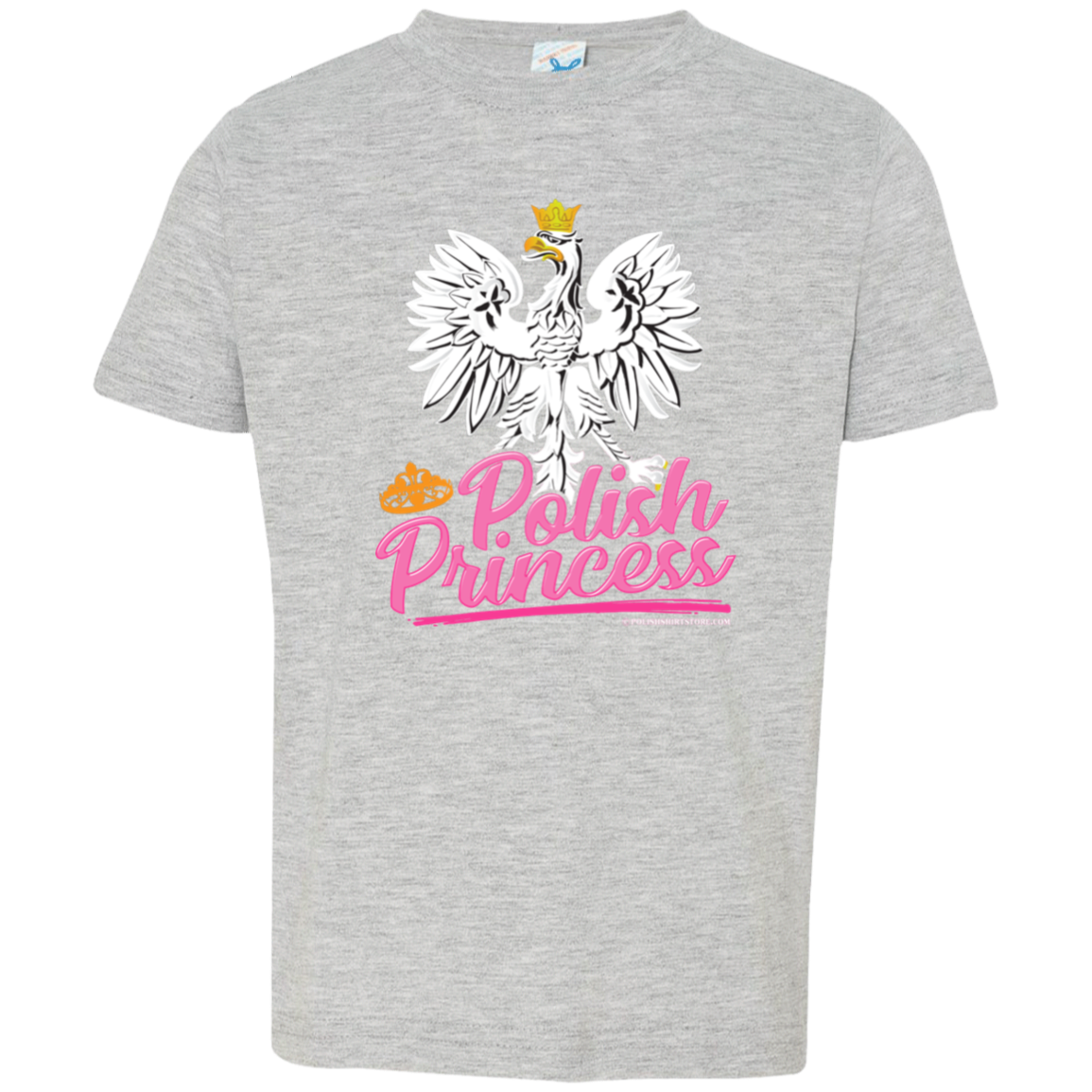 Polish Princess With Eagle Infant & Toddler Apparel CustomCat Toddler T-Shirt Heather Grey 2T