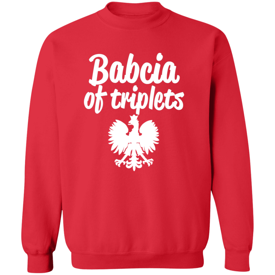 Babcia of Triplets Apparel CustomCat G180 Crewneck Pullover Sweatshirt Red S