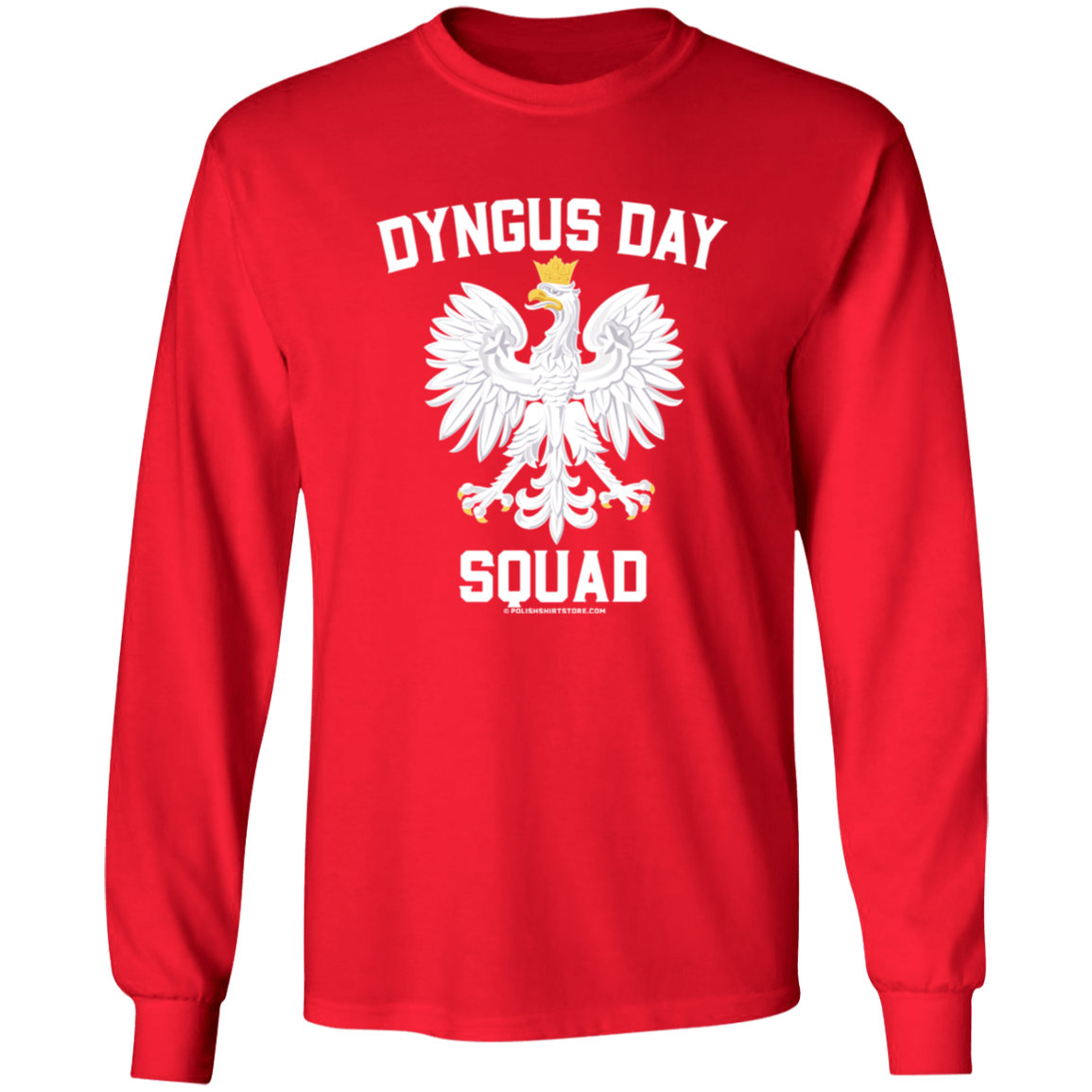 Dyngus Day Squad Apparel CustomCat G240 LS Ultra Cotton T-Shirt Red S