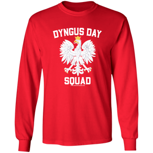 Dyngus Day Squad - G240 LS Ultra Cotton T-Shirt / Red / S - Polish Shirt Store