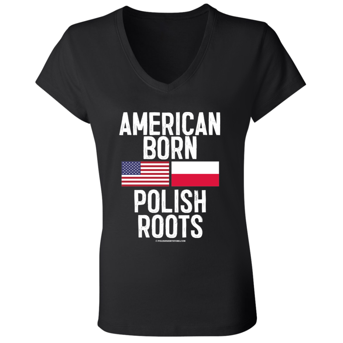 American Born Polish Roots With Flags Apparel CustomCat   
