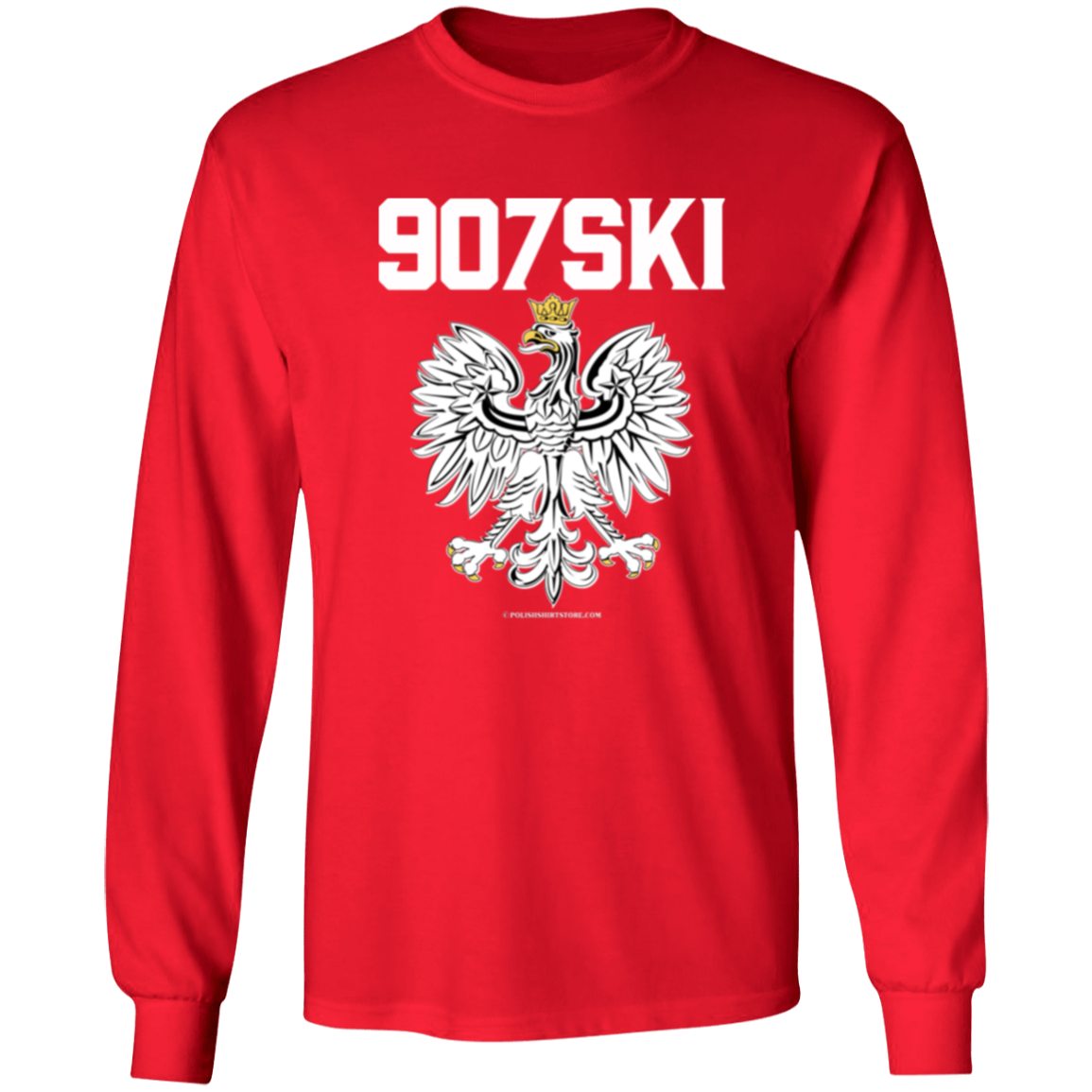 Anchorage Alaska 907SKI Apparel CustomCat G540 LS T-Shirt Red S